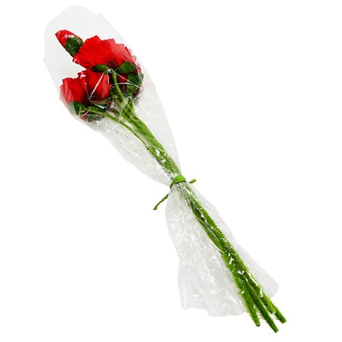 Floristik24 Coquelicots Rouge Ø7cm L48cm 4pcs