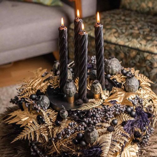 Article Capsules de graines de pavot couleur noire fleuristerie sèche décoration de graines de pavot 50-60cm 5pcs