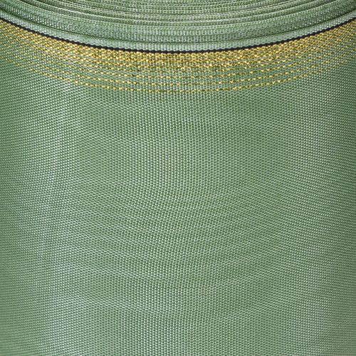 Article Ruban moiré vert sauge à bordure dorée, 150 mm x 25 m, ruban décoratif pour la confection de couronnes et d'œuvres florales