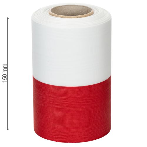 Article Ruban moiré pour couronne, ruban de deuil blanc et rouge, ruban décoratif 150 mm, ruban commémoratif à motif floral, taffetas d'acétate 25 m
