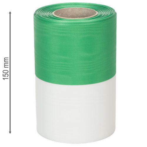 Article Ruban moiré vert et blanc 150 mm, ruban décoratif, ruban à nœud, qualité taffetas 25 m