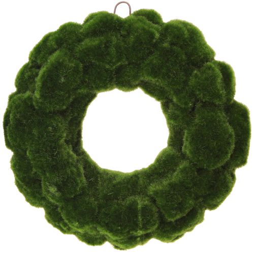 Article Couronne de mousse artificielle, décoration murale en mousse verte Ø34cm