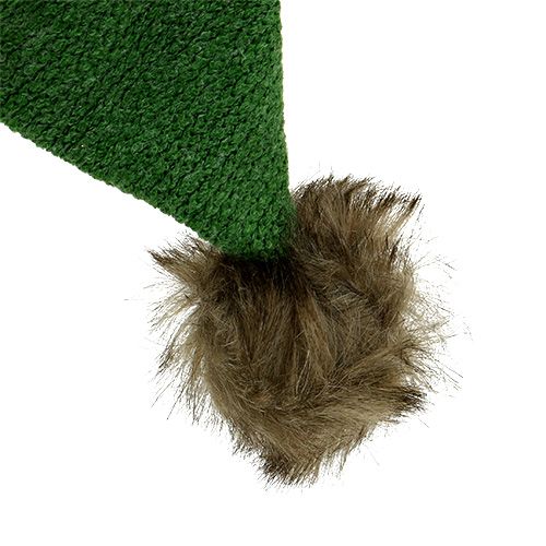 Floristik24 Bonnet avec bord de fourrure à suspendre 28cm vert