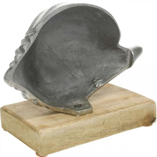 Article Coquillage en métal, décoration maritime à placer argent, couleurs naturelles H15cm L18,5cm
