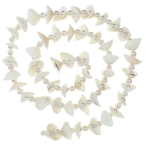 Guirlande coquillage avec perles blanches 100cm