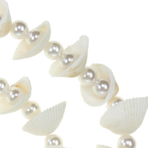 Floristik24 Guirlande coquillage avec perles blanches 100cm