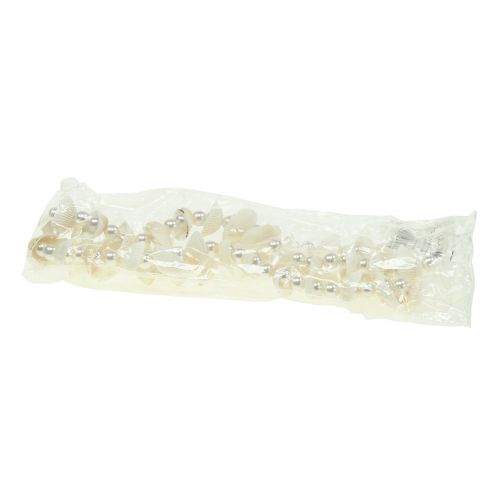 Floristik24 Guirlande coquillage avec perles blanches 100cm