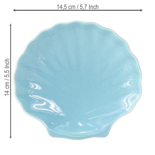 Article Assiette coquillage bol maritime céramique bleu blanc 14 cm 3 pièces