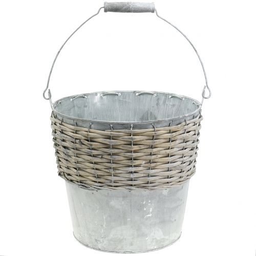 Floristik24 Seau en zinc avec tressage Ø 24 cm H. 22 cm