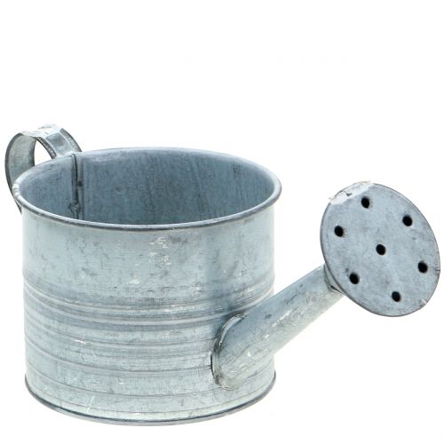 Floristik24 Jardinière arrosoir galvanisé gris lavé blanc H10cm