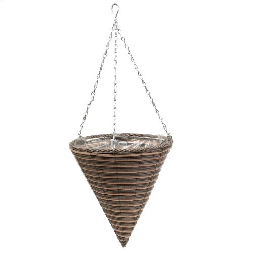 Floristik24 Lampe panier cône cône nature Ø30cm H36cm