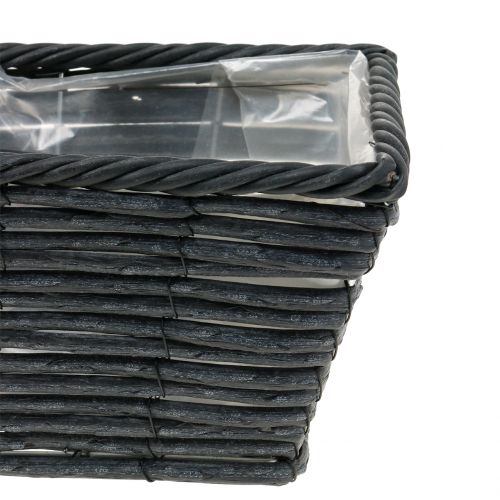 Floristik24 Jardinière aspect rotin anthracite 52cm x 16cm H13cm