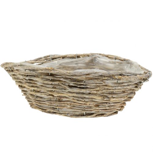 Floristik24 Corbeille-barque à garnir naturelle-blanchie L. 34 cm