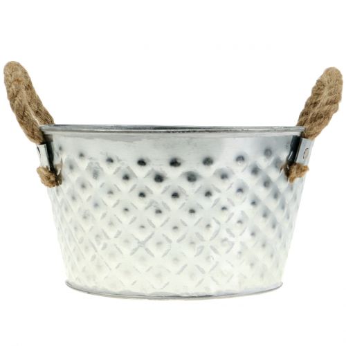 Article Bol en zinc bol décoratif en métal avec anse en corde Ø22cm H12cm