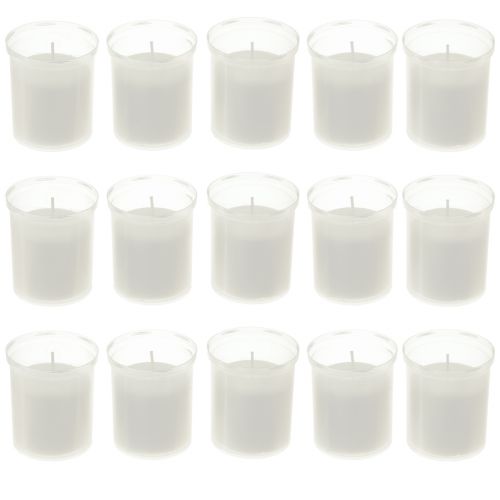 Article Recharge bougies pour lampes funéraires blanc 22h H6,5cm 15pcs