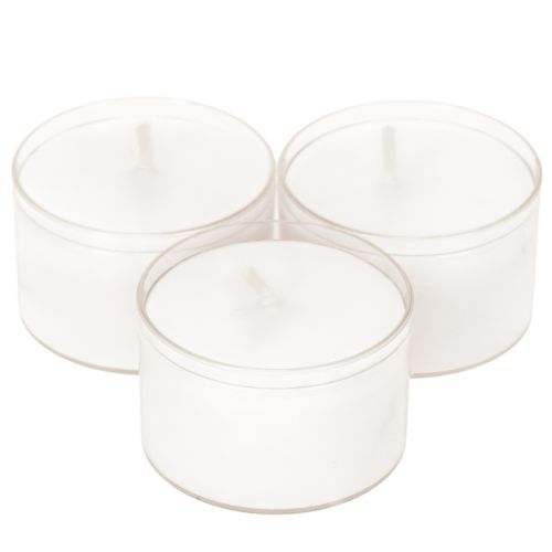 Veilleuses chauffe-plat blanches en plateau plastique, 8 heures, 50 pièces acheter | Floristik24.be