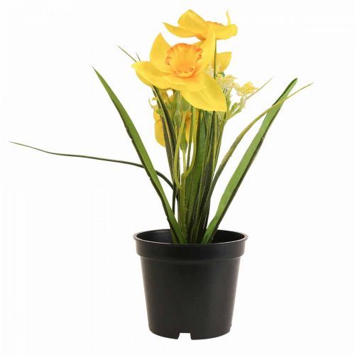 Floristik24 Jonquille en pot fleur artificielle jaune jonquille H21cm