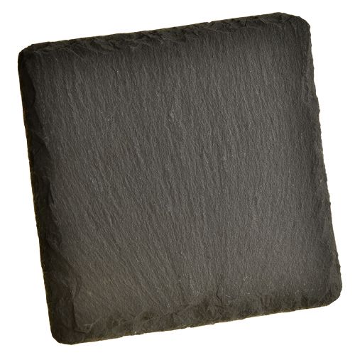 Article Sous-verres carrés en ardoise naturelle noir 10×10cm 6 pcs