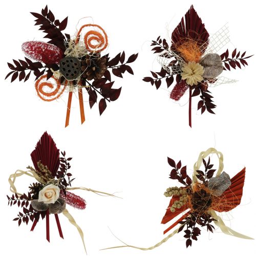 Compositions funéraires 4 assortiments de fleurs séchées 28pcs
