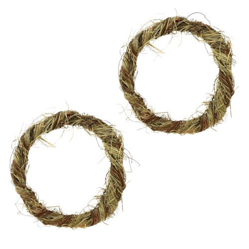 Floristik24 Couronne naturelle couronne de vigne avec couronne décorative en foin Ø29cm 2pcs