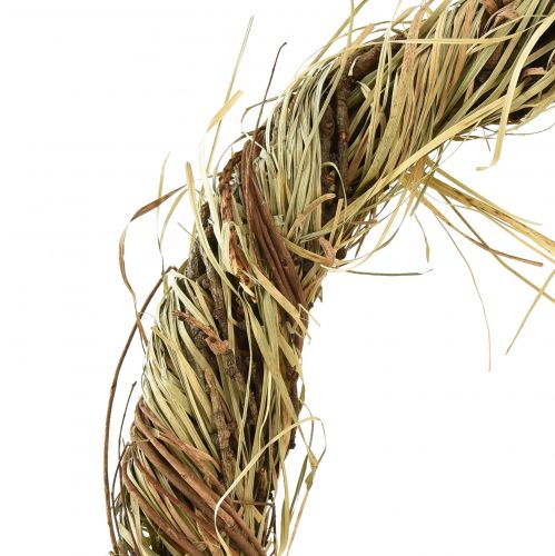 Article Couronne naturelle couronne de vigne avec couronne décorative en foin Ø29cm 2pcs