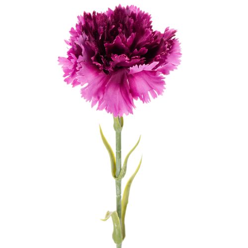 Œillet artificiel bicolore, tige longue 56 cm, bouquet de 8