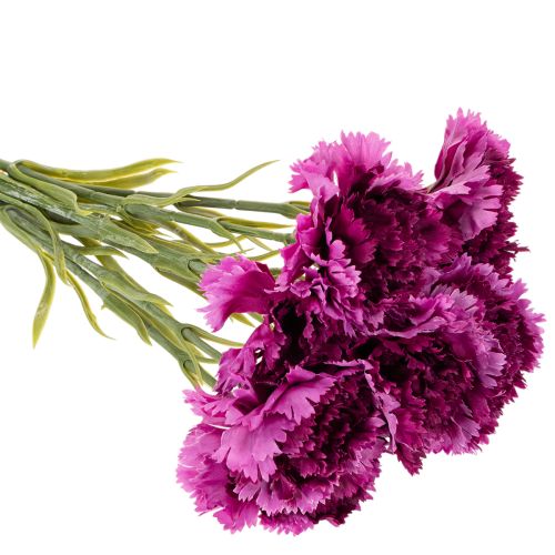 Œillet artificiel bicolore, tige longue 56 cm, bouquet de 8 | Floristik24.be