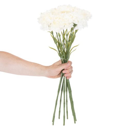 Œillets artificiels avec tige pour bouquets et couronnes, 56 cm, lot de 8 | Floristik24.be