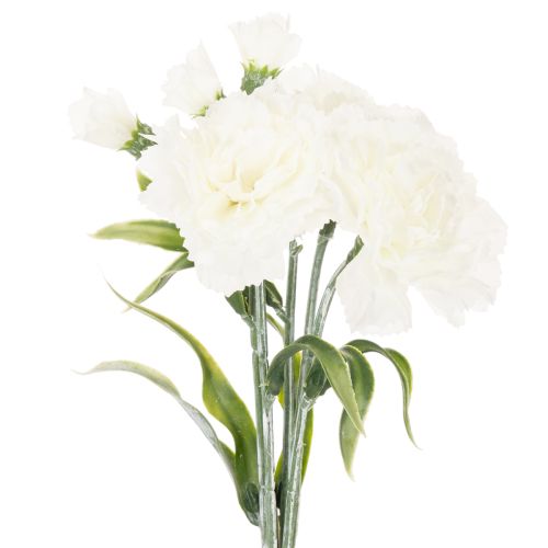 Bouquet d'œillets artificiels, fleurs artificielles blanches, décoration, 4 bouquets | Floristik24.be