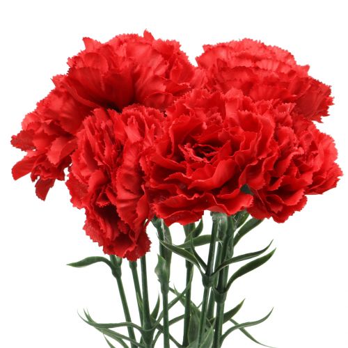 Floristik24 Oeillet artificiel rouge 67 cm 9 p.