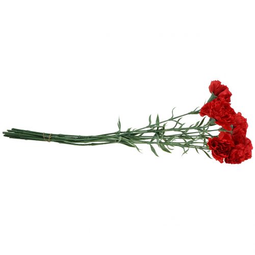 Floristik24 Oeillet artificiel rouge 67 cm 9 p.