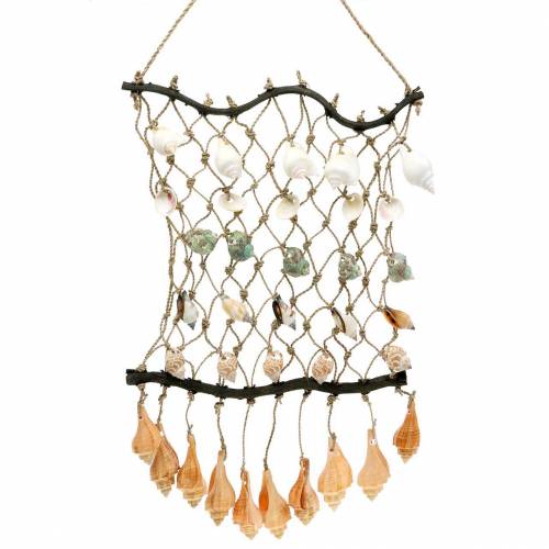 Floristik24 Filet déco à suspendre avec coquillages naturels 25×45cm