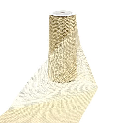 Floristik24 Tissu filet doré à paillettes 15cm 5m