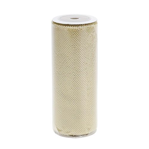 Floristik24 Tissu filet doré à paillettes 15cm 5m