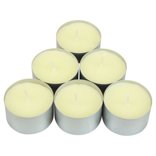 Floristik24 Veilleuses bougies chauffe-plat veilleuses aluminium jaune durée de combustion 8 heures 60 heures