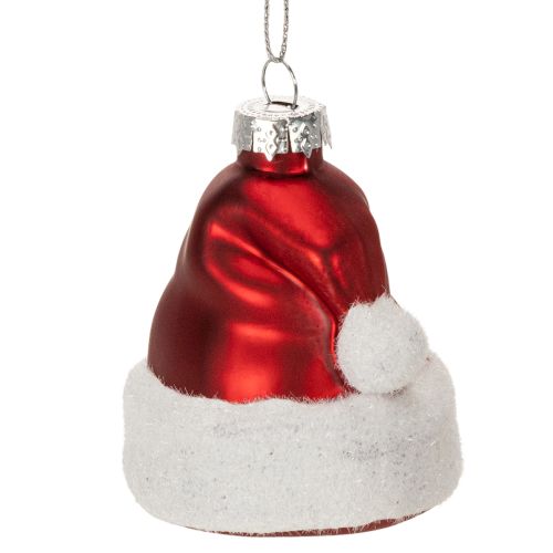 Boule de Noël en verre, bonnet de Père Noël, 8 cm, lot de 6 acheter | Floristik24.be