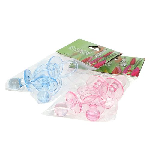 Floristik24 Tétine décorative bleu, rose 7 cm 8 p.