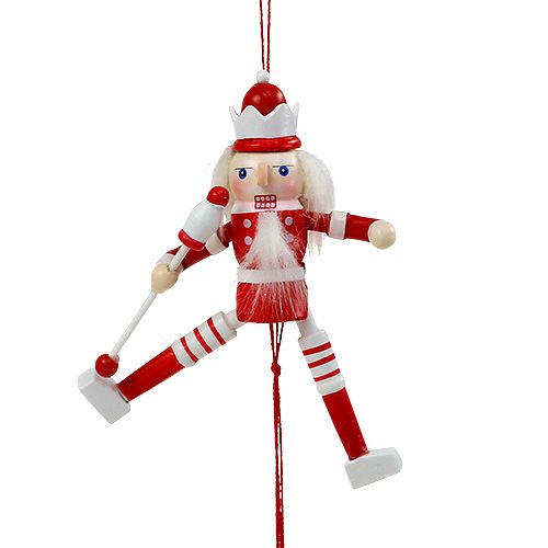 Floristik24 Casse-Noisette rouge, blanc 12,5cm