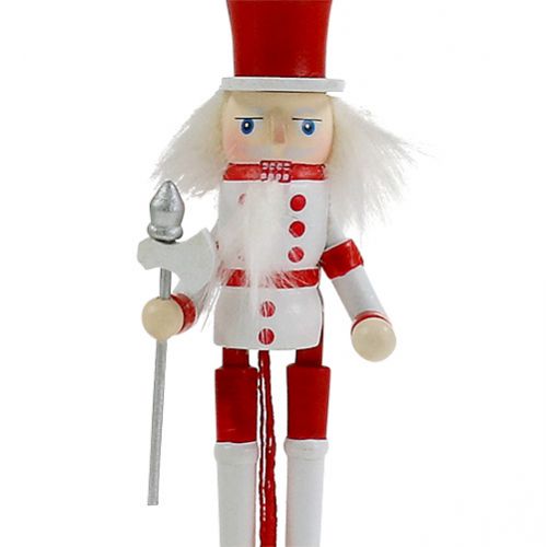 Floristik24 Casse-Noisette rouge, blanc 12,5cm