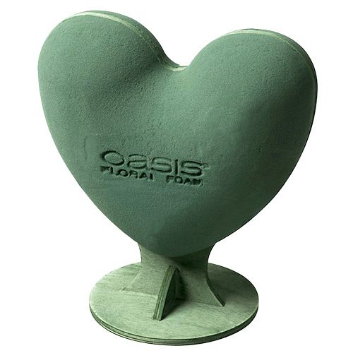 Floristik24 Mini plug 3D coeur en mousse florale taille 20cm x 18,5cm x 8,2