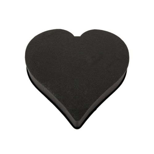 Floristik24 Coeur mousse floral noir 28cm x 30cm x 5cm 2pcs