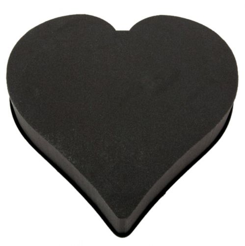 Floristik24 Coeur mousse floral noir 38cm 2pcs