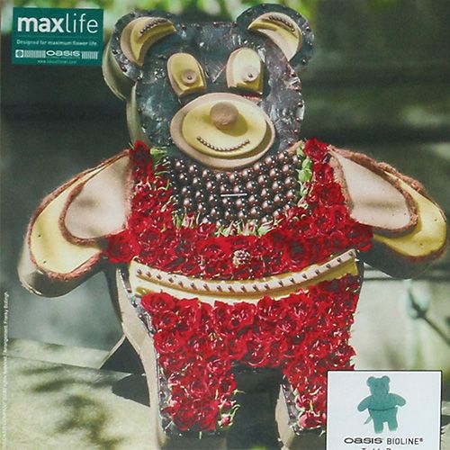 Article Figurine florale en mousse Teddy avec support 48,5cm x 42cm H5cm 1 pc