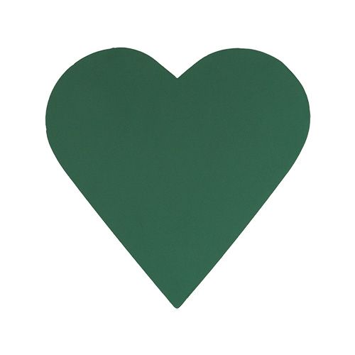 Article Matériau enfichable coeur en mousse florale vert 31 cm × 29 cm 2 pcs