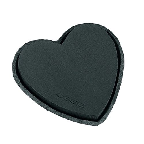 Floristik24 Coeur mousse floral noir 17cm 2 pièces décoration mariage