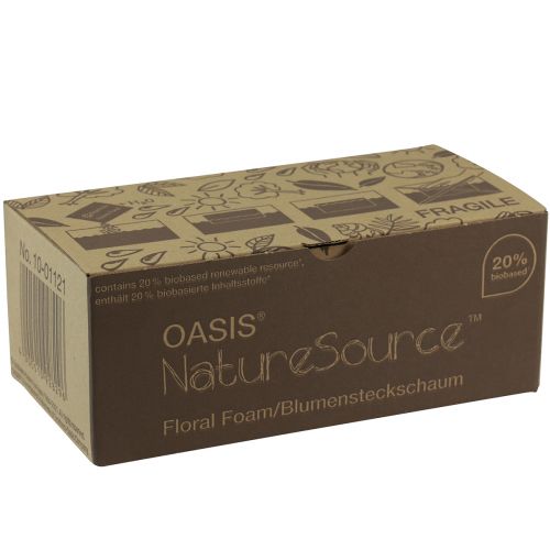 Floristik24 Oasis NatureSource Maxlife Mousse Florale Brique Marron 23×11×7.5cm 1 pièce