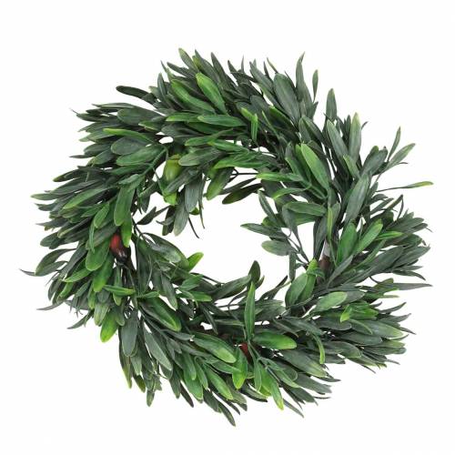 Floristik24 Couronne d'olivier artificiel vert Ø28cm décoration méditerranée