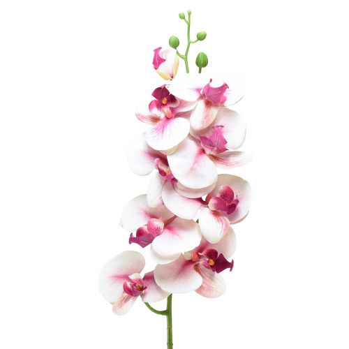 Orchidée Phalaenopsis artificielle 9 fleurs blanc fuchsia 96cm