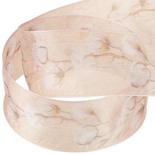 Article Ruban organza coton fleurs ruban décoratif rose 40mm 15m