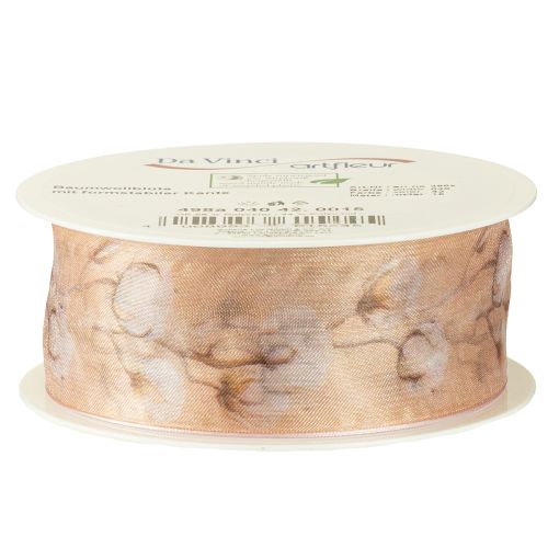 Article Ruban organza coton fleurs ruban décoratif rose 40mm 15m